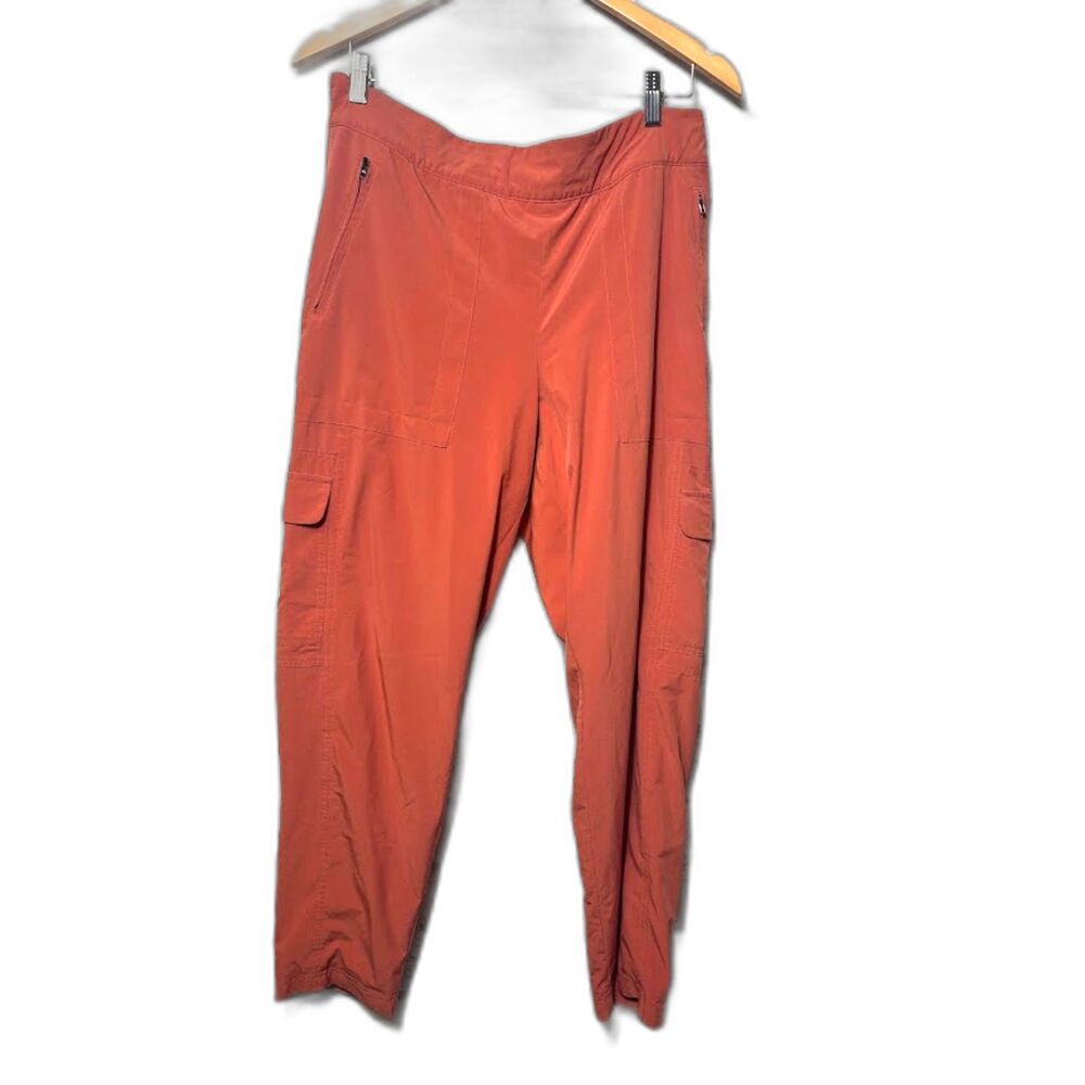 Athleta Chelsea Cargo Lined Pant Burnt Orange Size 14 Athleisure pockets outdoor
